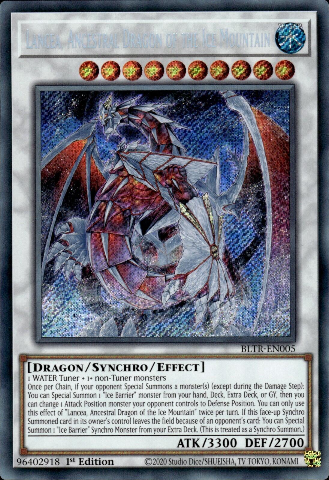 Lancea, Ancestral Dragon of the Ice Mountain [BLTR-EN005] Secret Rare | Chromatic Games