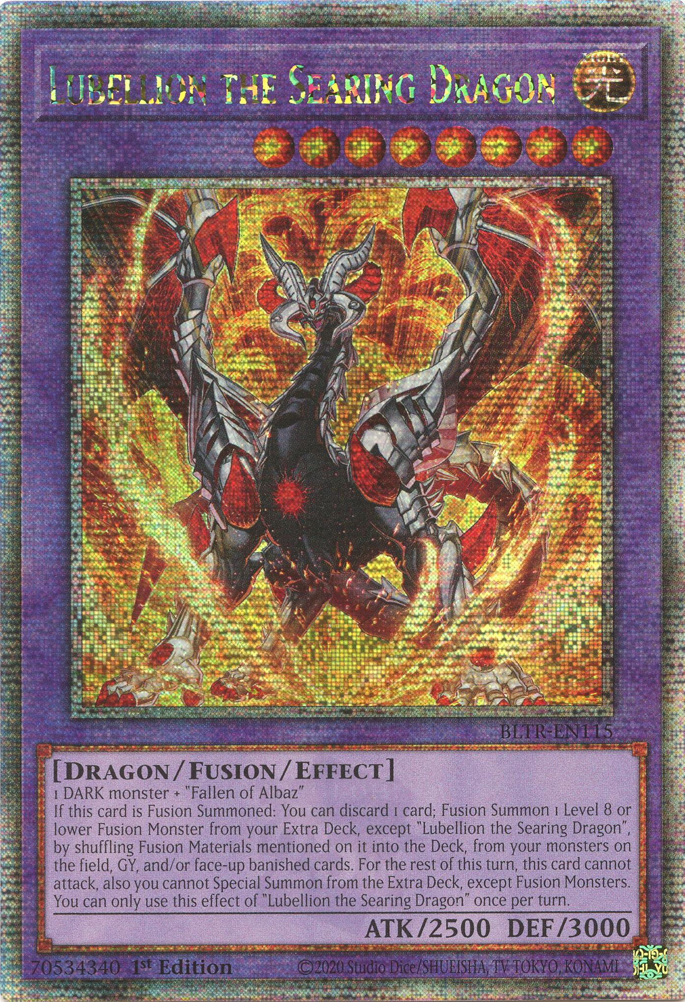 Lubellion the Searing Dragon (Quarter Century Secret Rare) [BLTR-EN115] Quarter Century Secret Rare | Chromatic Games
