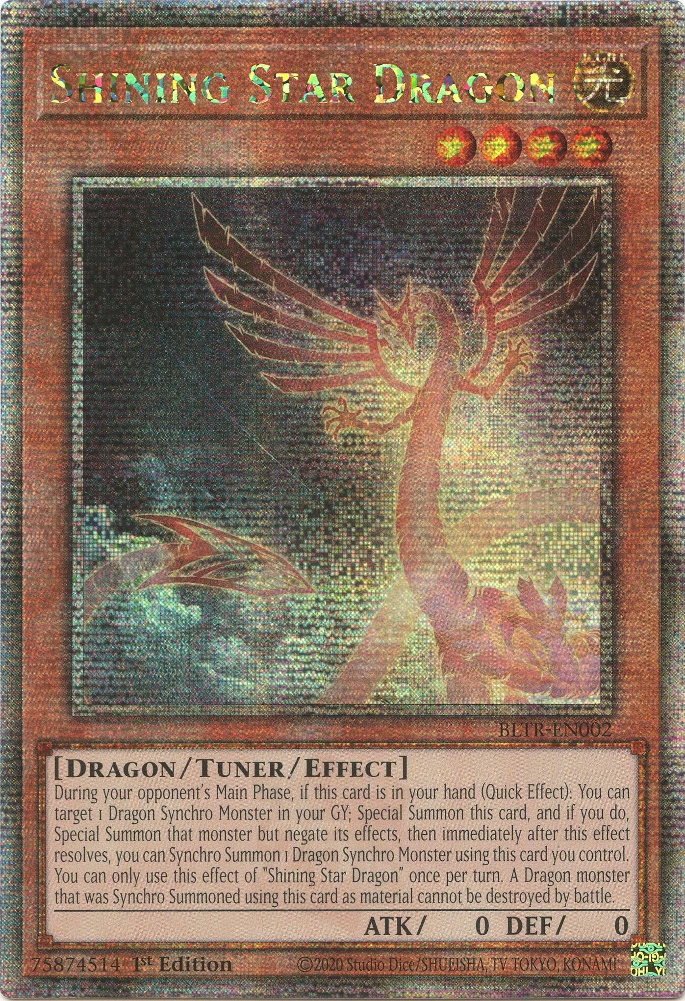 Shining Star Dragon (Quarter Century Secret Rare) [BLTR-EN002] Quarter Century Secret Rare | Chromatic Games