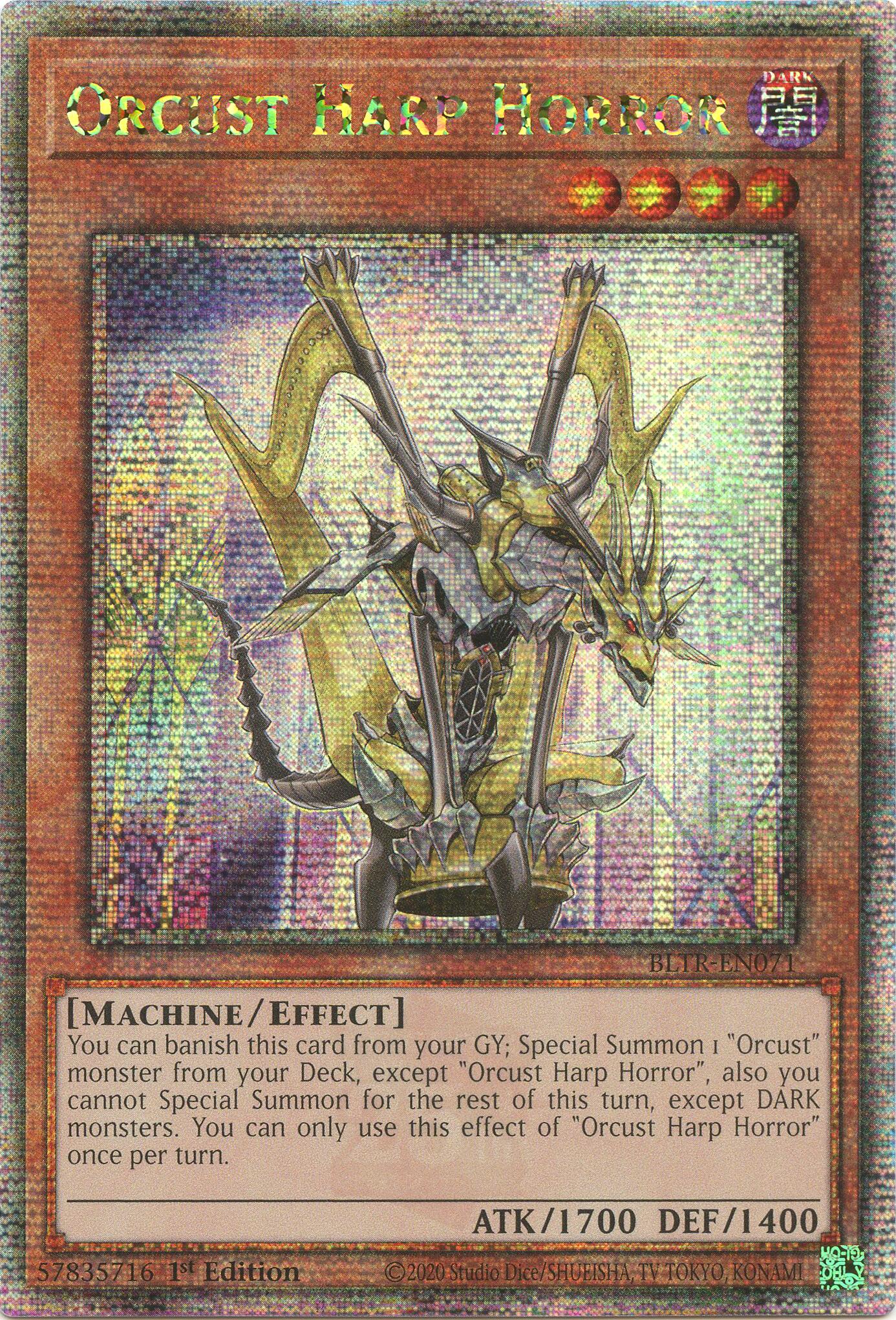 Orcust Harp Horror (Quarter Century Secret Rare) [BLTR-EN071] Quarter Century Secret Rare | Chromatic Games