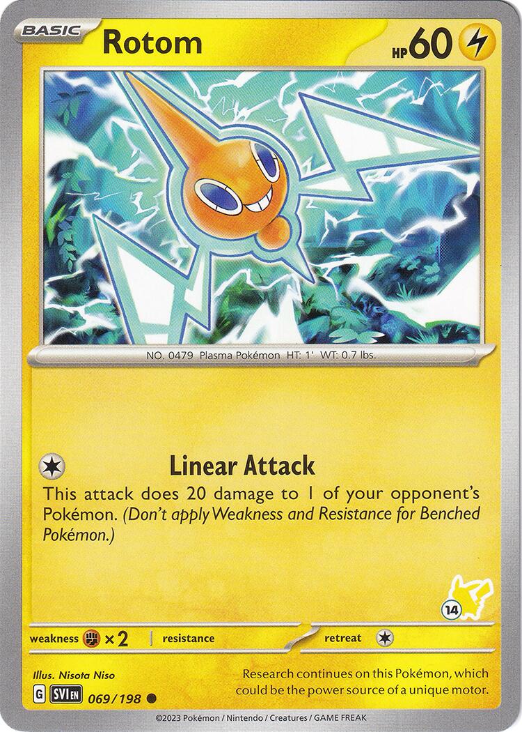 Rotom (069/198) (Pikachu Stamp #14) [Battle Academy 2024] | Chromatic Games