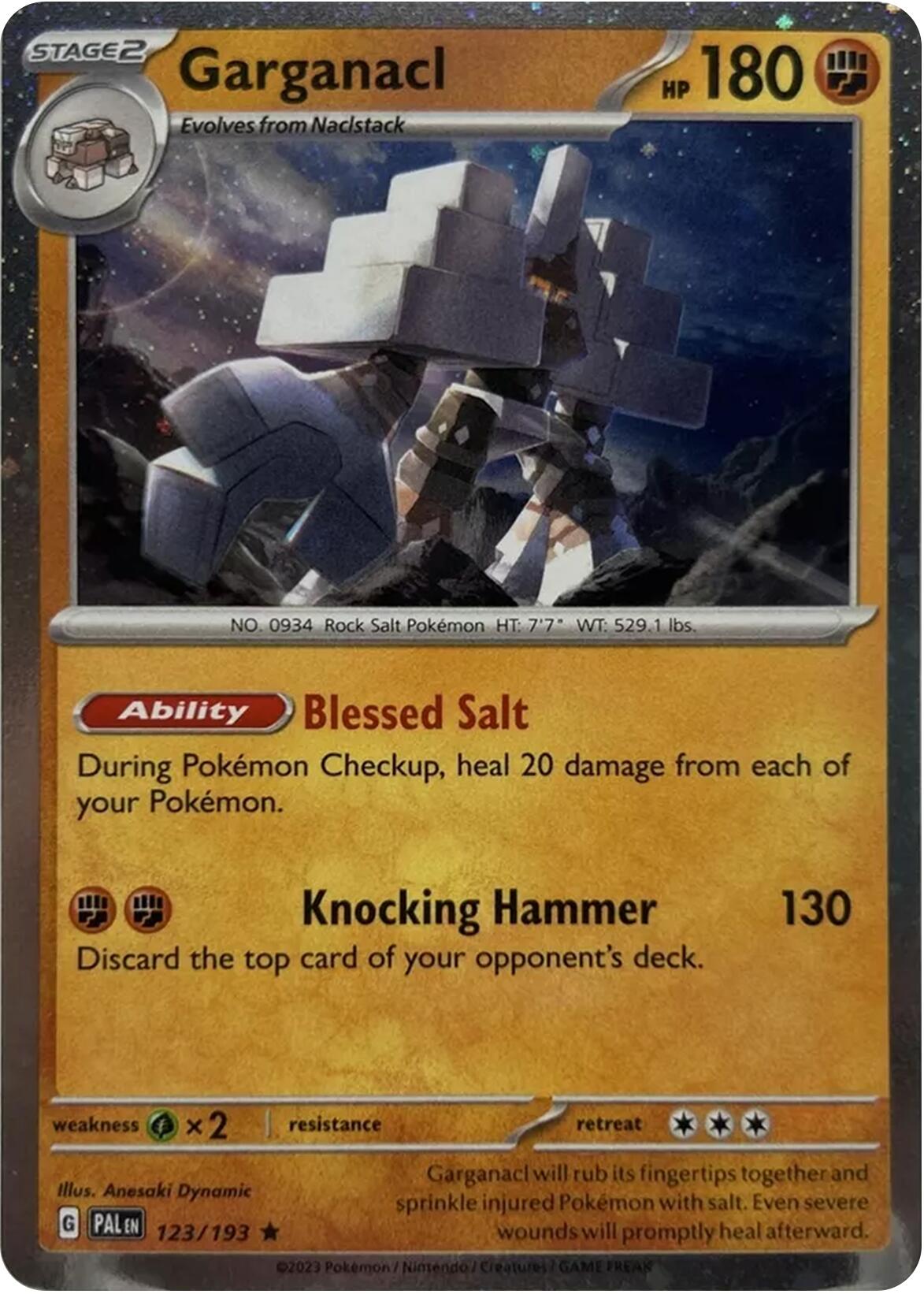 Garganacl (123/193) (Cosmos Holo) [Scarlet & Violet: Paldea Evolved] | Chromatic Games