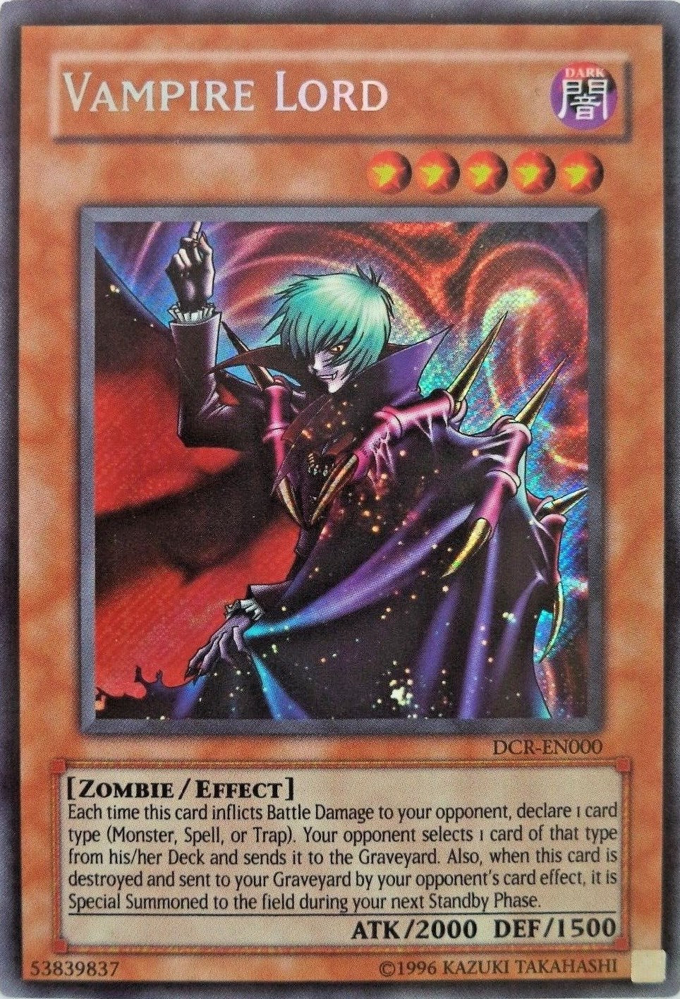Vampire Lord [DCR-EN000] Secret Rare | Chromatic Games