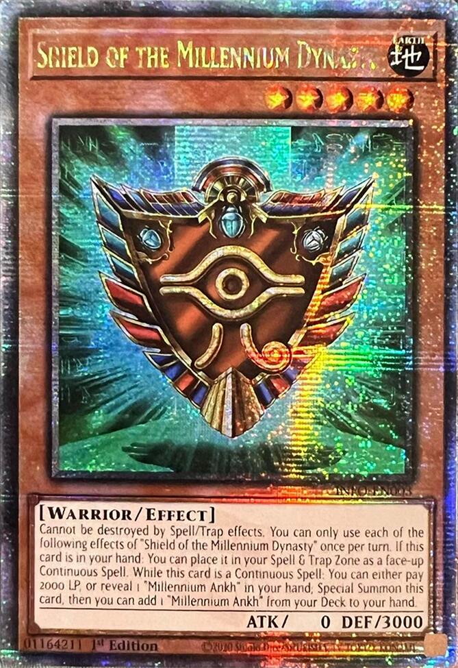 Shield of the Millennium Dynasty (Quarter Century Secret Rare) [INFO-EN003] Quarter Century Secret Rare | Chromatic Games
