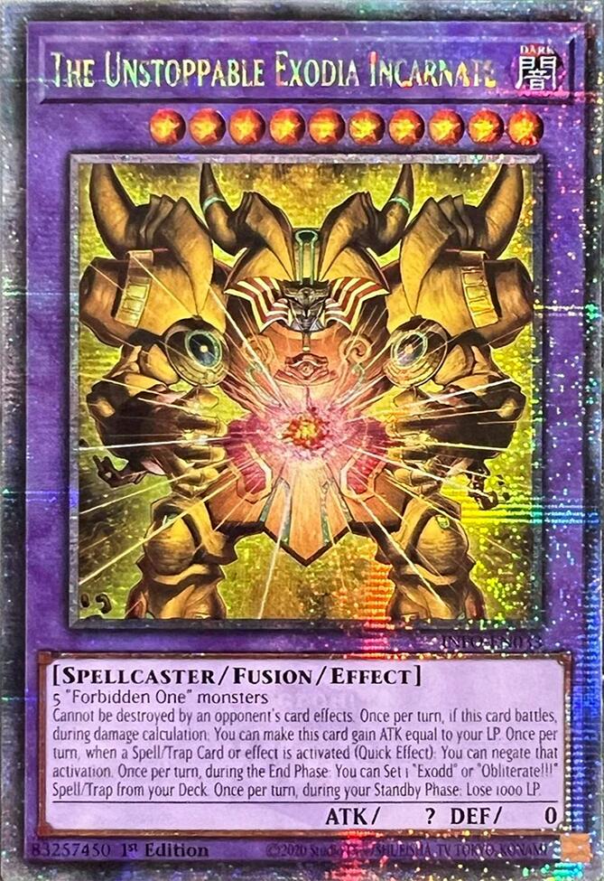 The Unstoppable Exodia Incarnate (Quarter Century Secret Rare) [INFO-EN033] Quarter Century Secret Rare | Chromatic Games