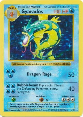 Gyarados (6/102) [Base Set Shadowless Unlimited] | Chromatic Games