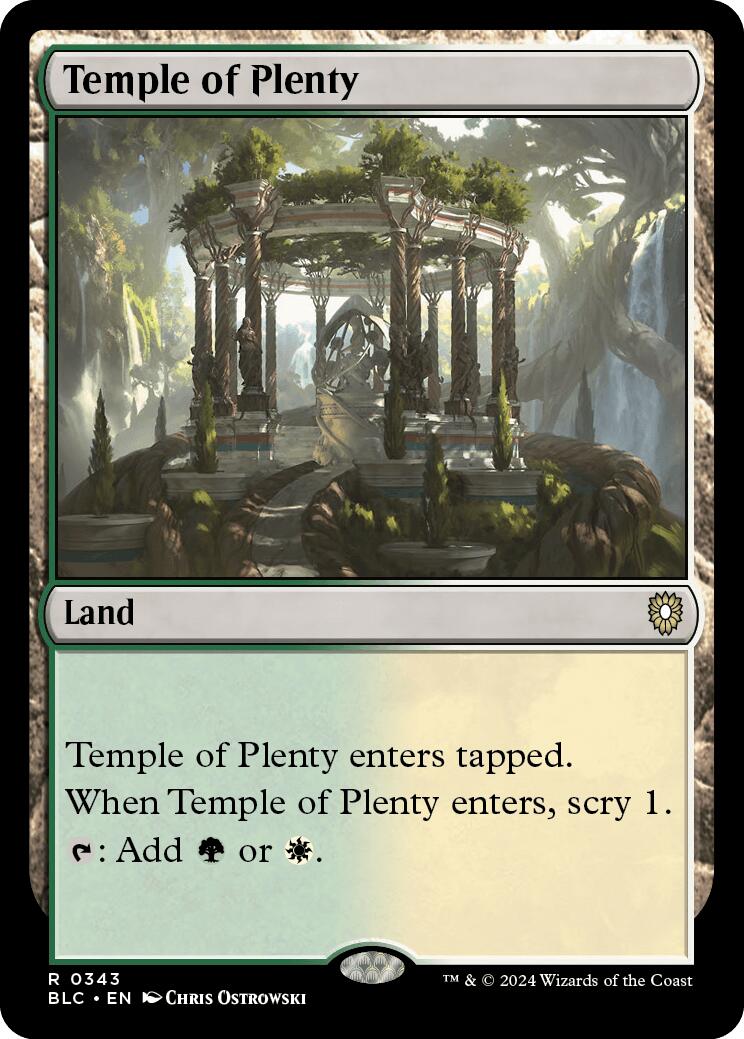 Temple of Plenty [Bloomburrow Commander] | Chromatic Games