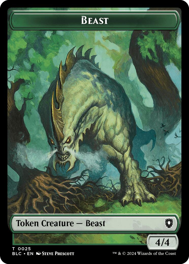 Cat // Beast (025) Double-Sided Token [Bloomburrow Commander Tokens] | Chromatic Games