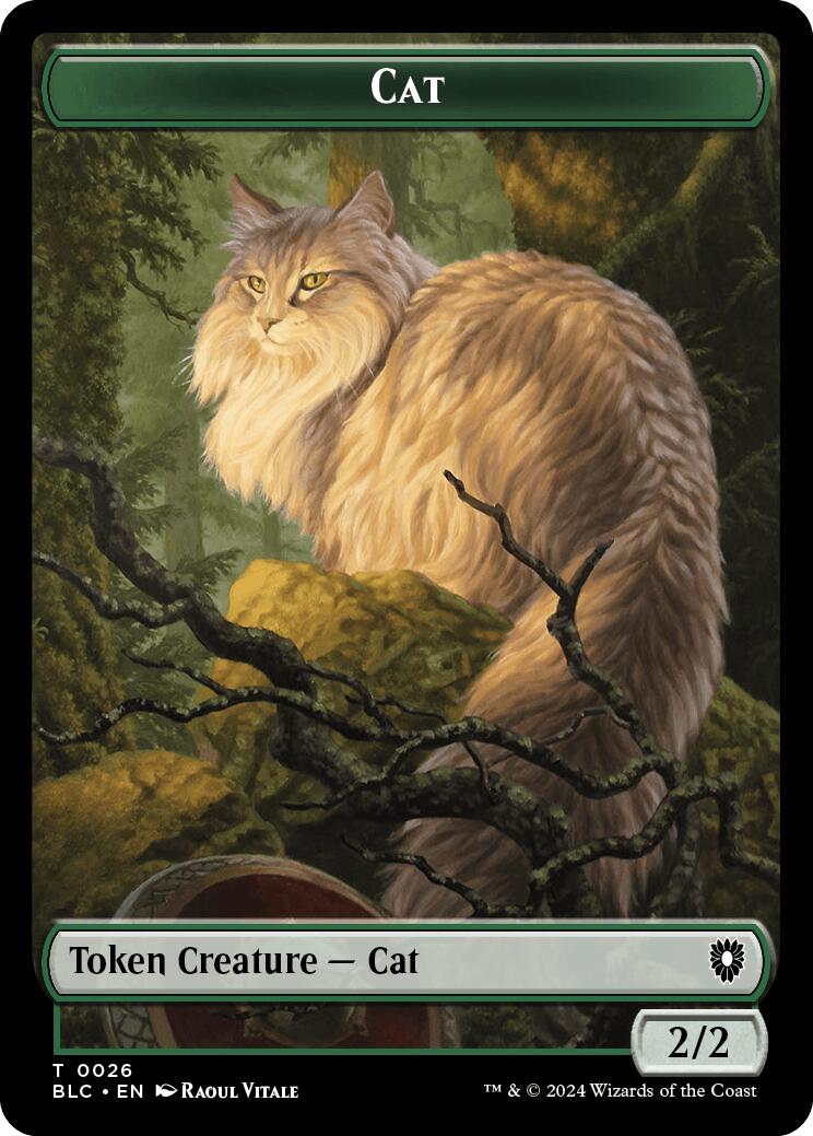 Cat // Beast (025) Double-Sided Token [Bloomburrow Commander Tokens] | Chromatic Games