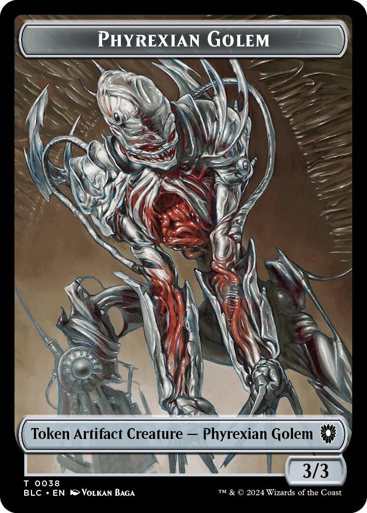 Phyrexian Golem // Faerie Double-Sided Token [Bloomburrow Commander Tokens] | Chromatic Games