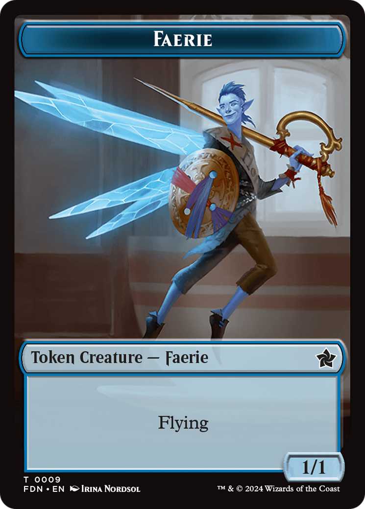 Soldier // Faerie Double-Sided Token [Foundations Tokens] | Chromatic Games