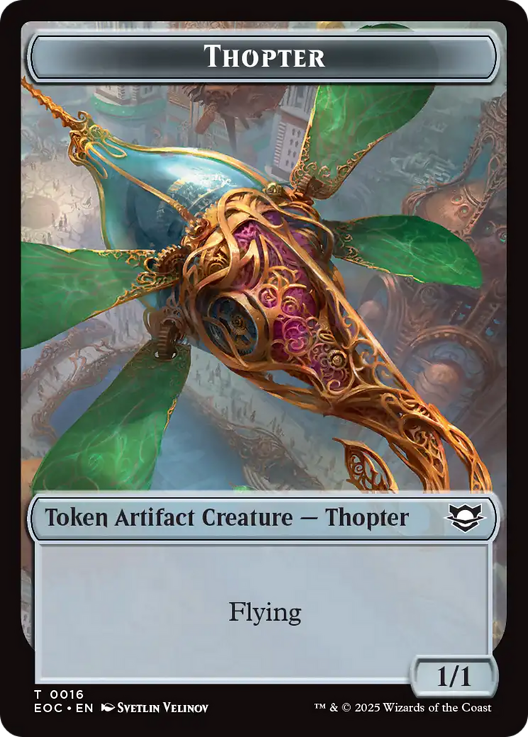 Thopter // Beast (0006) Double-Sided Token [Edge of Eternities Commander Tokens] | Chromatic Games