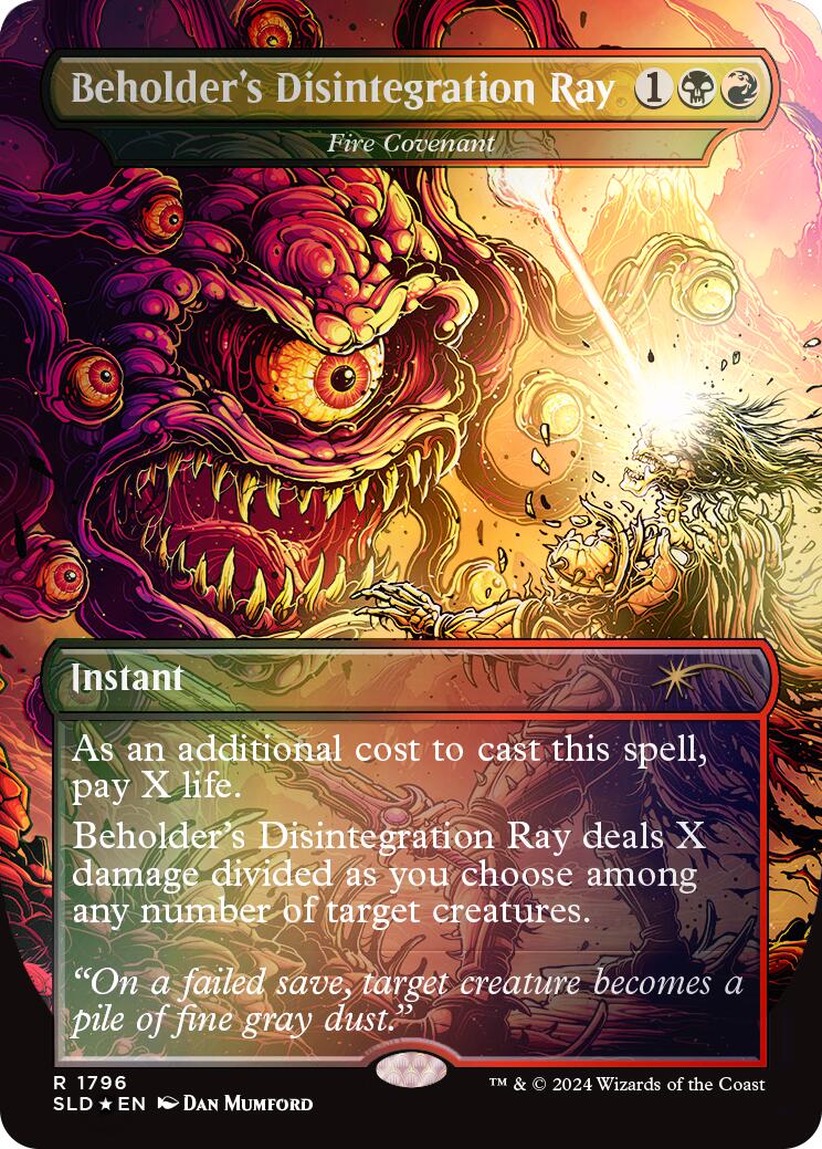 Beholder's Disintegration Ray - Fire Covenant (Rainbow Foil) [Secret Lair Drop Series] | Chromatic Games