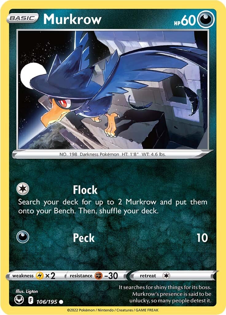 Murkrow (106/195) [Sword & Shield: Silver Tempest] | Chromatic Games