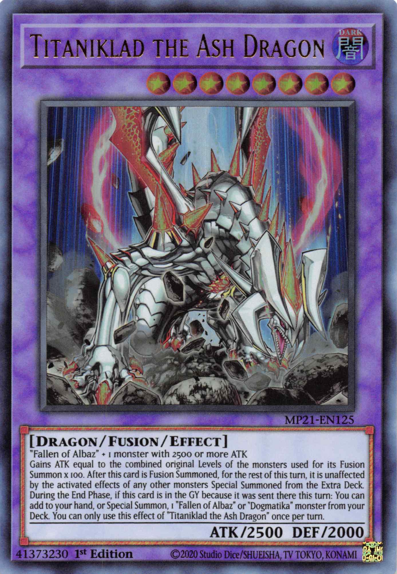 Titaniklad the Ash Dragon [MP21-EN125] Ultra Rare | Chromatic Games