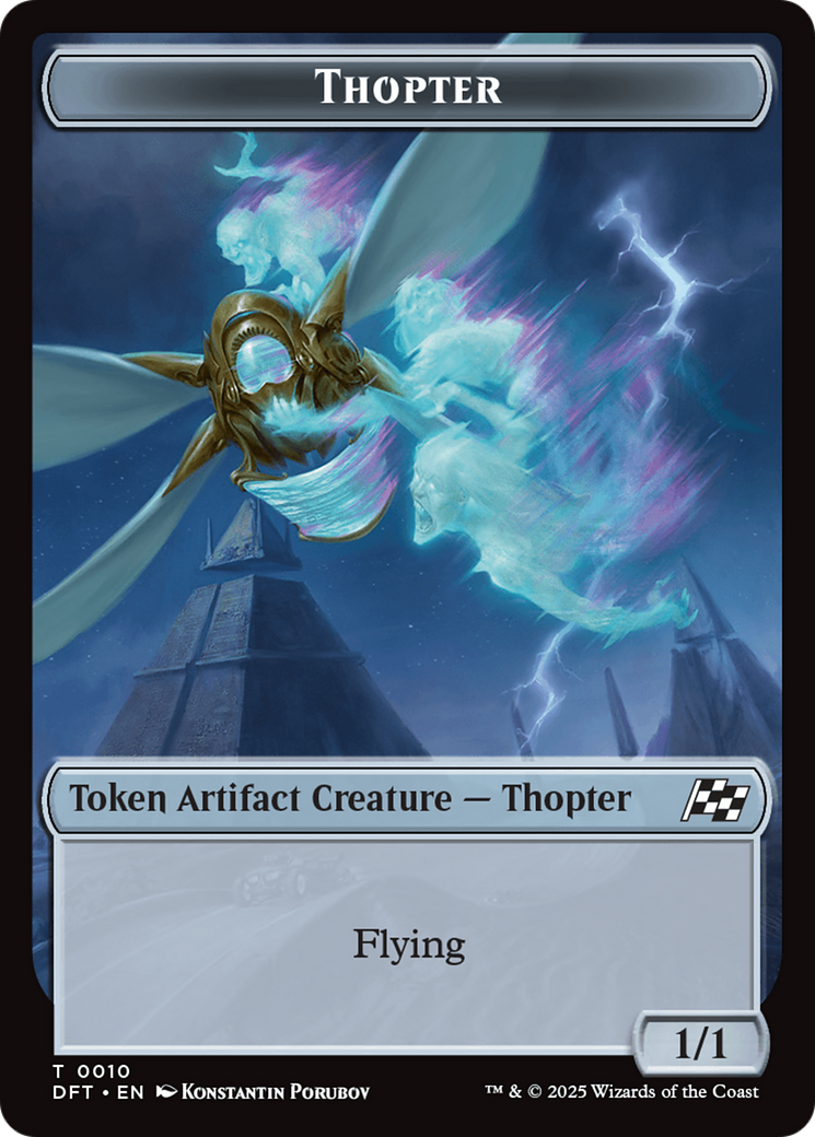 Golem (0014) // Thopter (0010) Double-Sided Token [Aetherdrift Tokens] | Chromatic Games