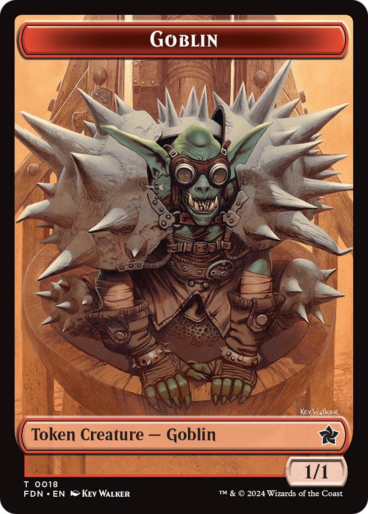 Goblin // Treasure Double-Sided Token [Foundations Tokens] | Chromatic Games