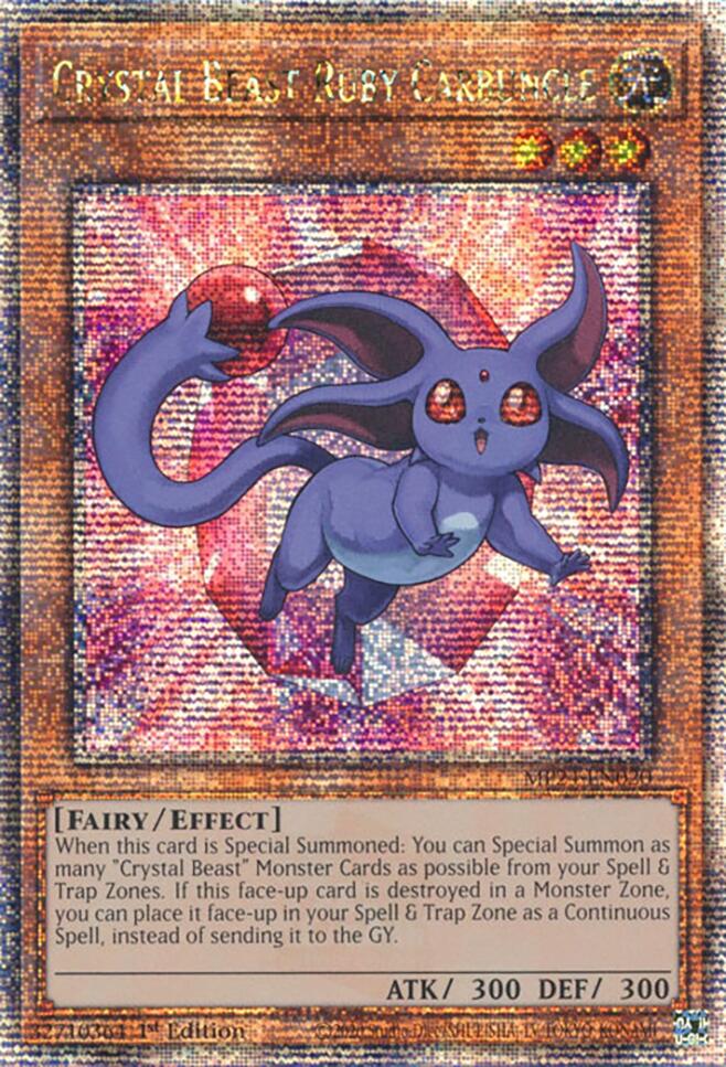 Crystal Beast Ruby Carbuncle [MP24-EN020] Quarter Century Secret Rare | Chromatic Games