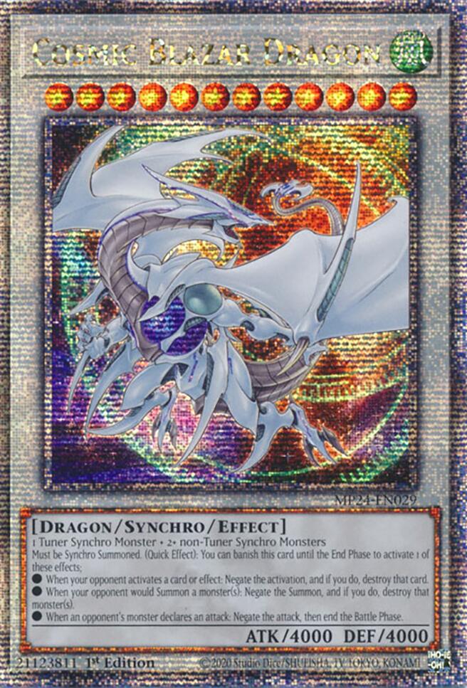 Cosmic Blazar Dragon [MP24-EN029] Quarter Century Secret Rare | Chromatic Games