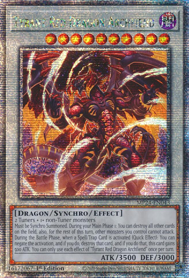 Tyrant Red Dragon Archfiend [MP24-EN043] Quarter Century Secret Rare | Chromatic Games