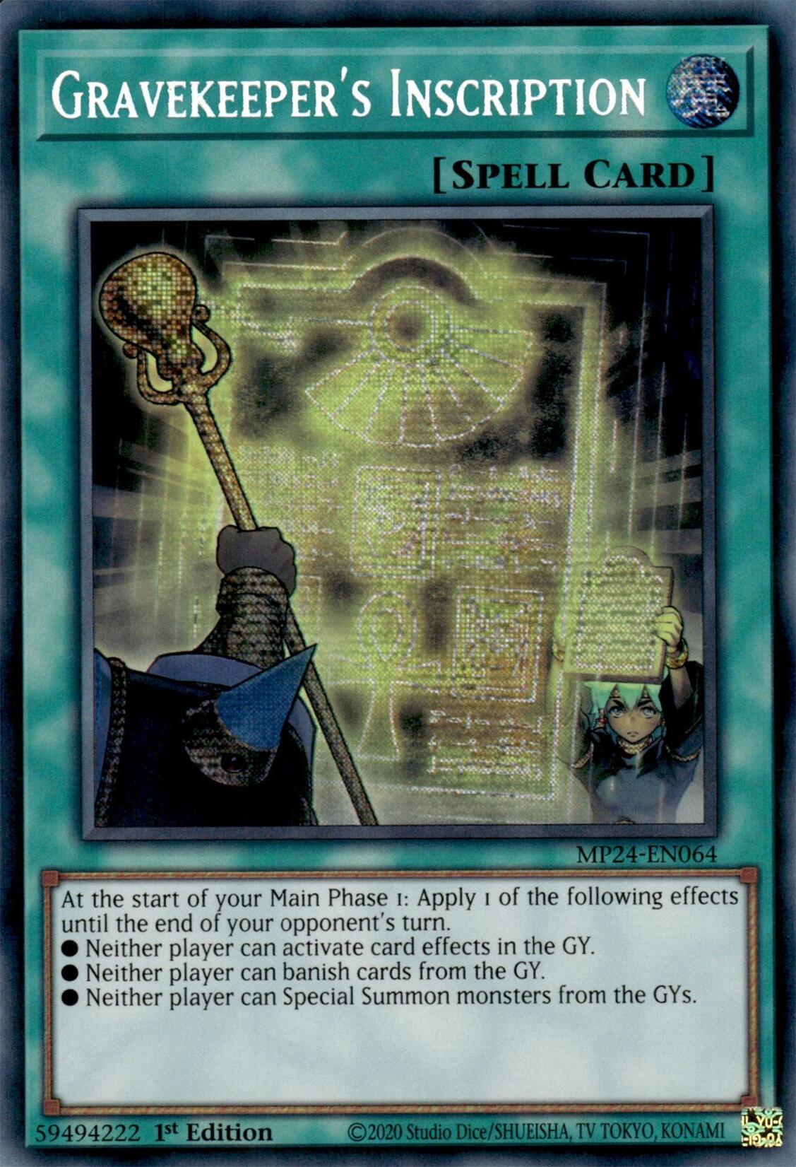 Gravekeeper's Inscription [MP24-EN064] Prismatic Secret Rare | Chromatic Games