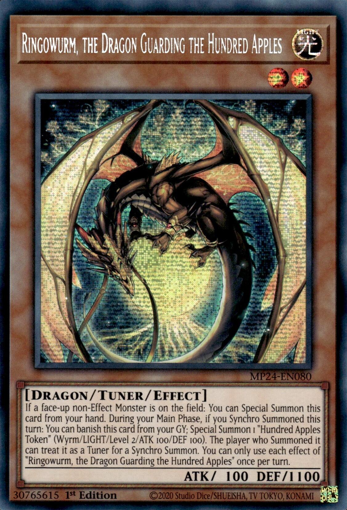 Ringowurm, the Dragon Guarding the Hundred Apples [MP24-EN080] Prismatic Secret Rare | Chromatic Games