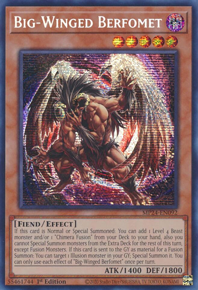 Big-Winged Berfomet [MP24-EN092] Prismatic Secret Rare | Chromatic Games