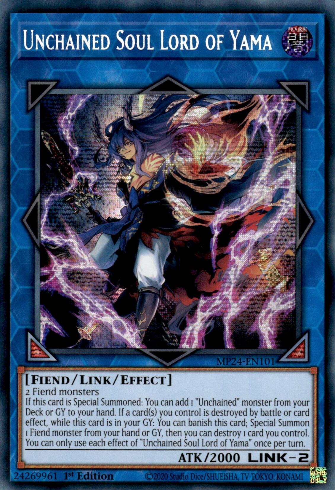 Unchained Soul Lord of Yama [MP24-EN101] Prismatic Secret Rare | Chromatic Games