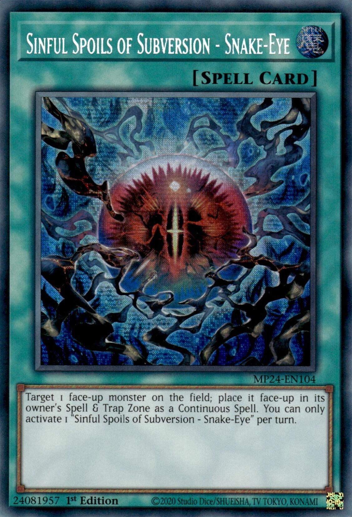 Sinful Spoils of Subversion - Snake-Eye [MP24-EN104] Prismatic Secret Rare | Chromatic Games