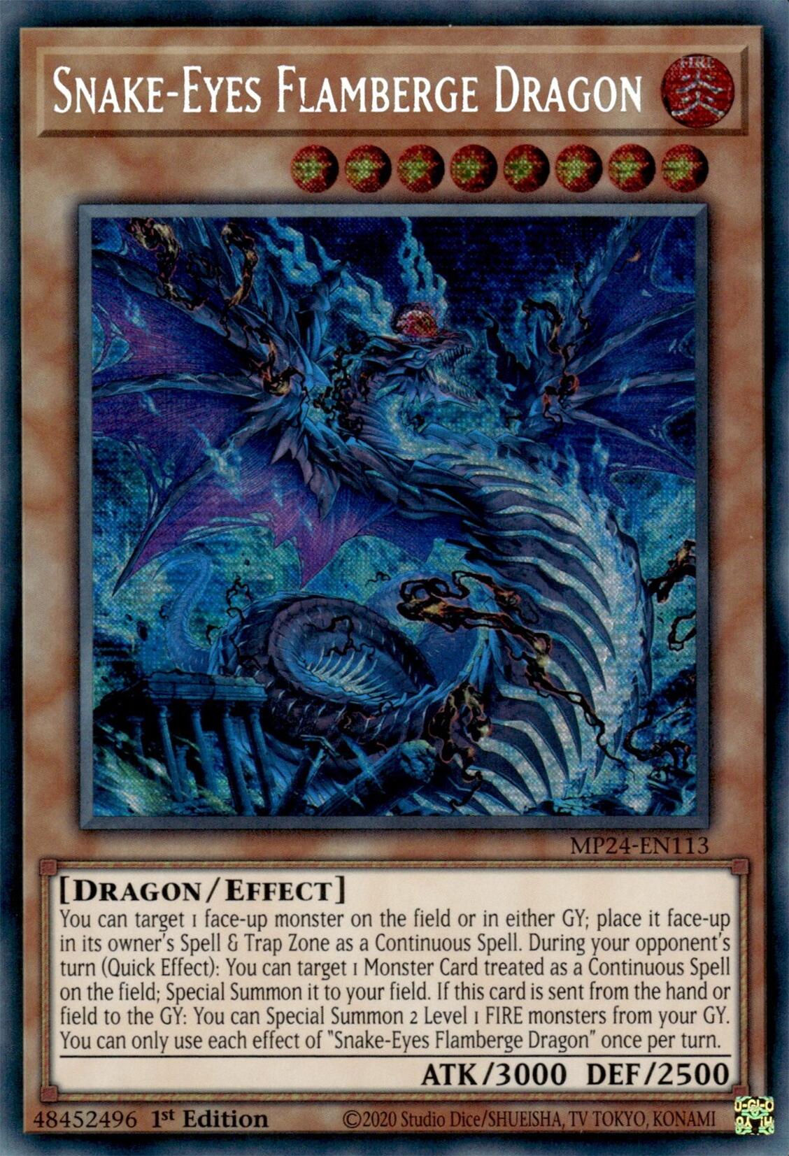 Snake-Eyes Flamberge Dragon [MP24-EN113] Prismatic Secret Rare | Chromatic Games