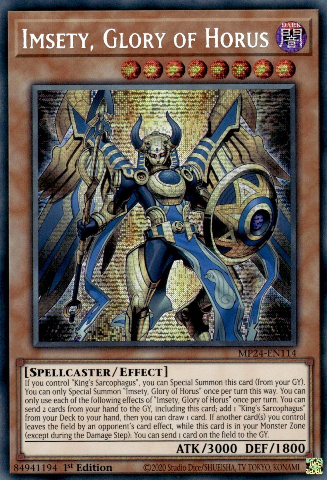 Imsety, Glory of Horus [MP24-EN114] Prismatic Secret Rare | Chromatic Games
