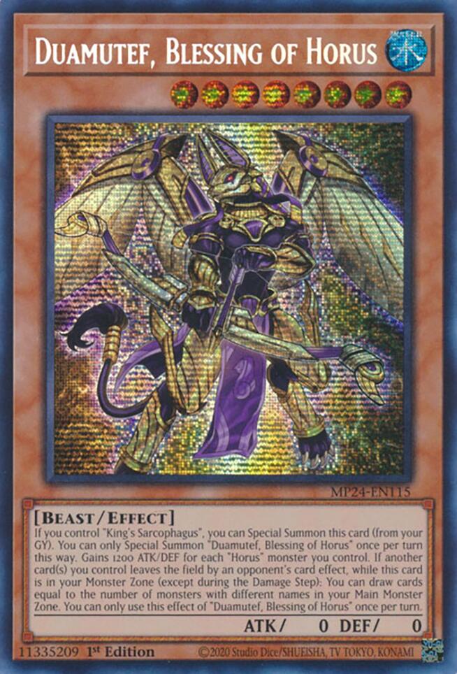 Duamutef, Blessing of Horus [MP24-EN115] Prismatic Secret Rare | Chromatic Games