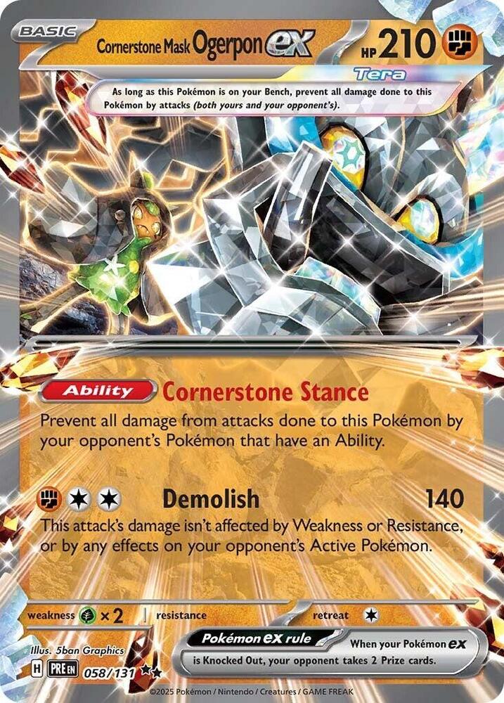 Cornerstone Mask Ogerpon ex (058/131) [Scarlet & Violet: Prismatic Evolutions] | Chromatic Games