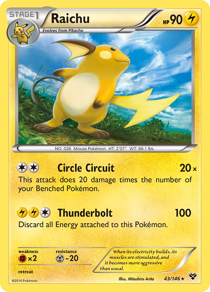 Raichu (43/146) (Cosmos Holo) (Blister Exclusive) [XY: Base Set] | Chromatic Games