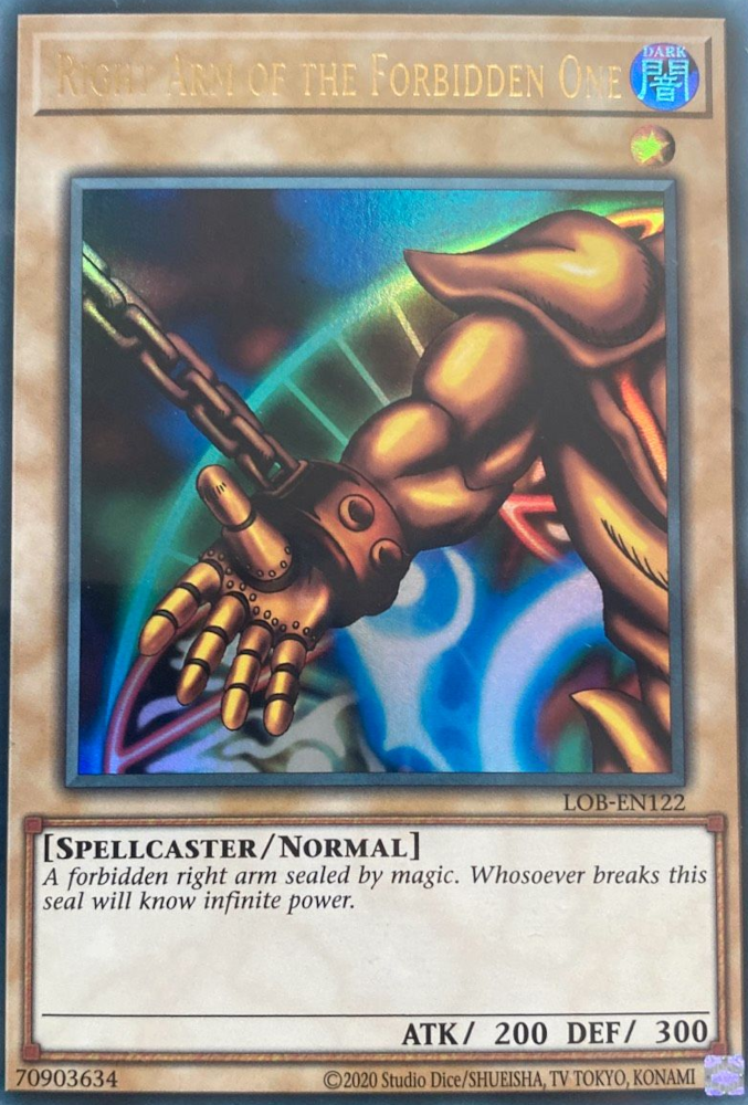 Right Arm of the Forbidden One (25th Anniversary) [LOB-EN122] Ultra Rare | Chromatic Games
