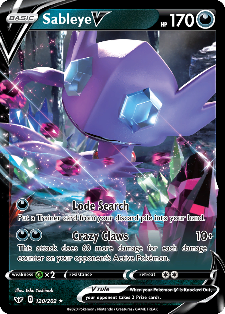 Sableye V (120/202) [Sword & Shield: Base Set] | Chromatic Games