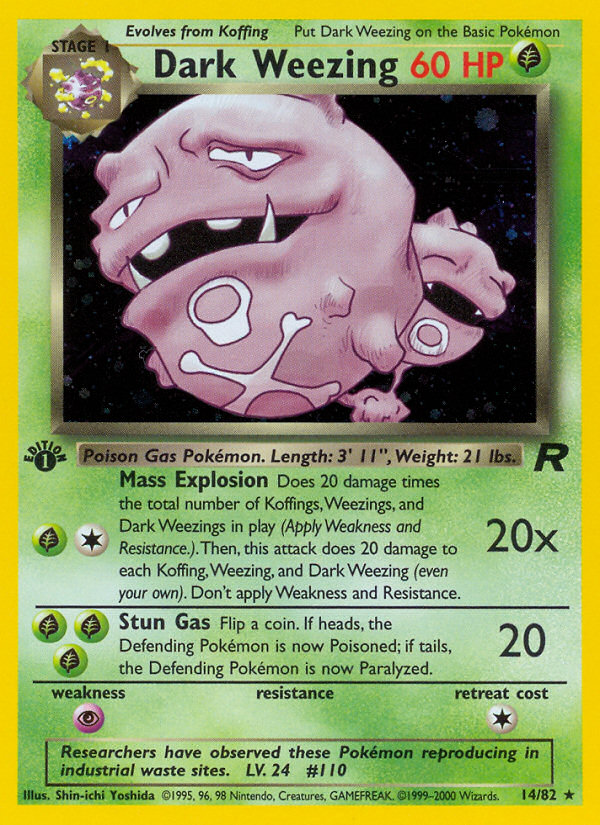 Dark Weezing (14/82) [Team Rocket 1st Edition] | Chromatic Games