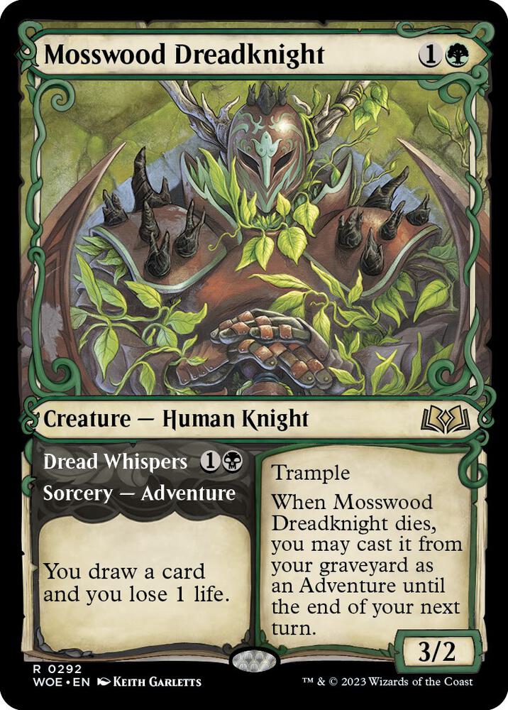 Mosswood Dreadknight // Dread Whispers 292 (Wilds of Eldraine)  - Showcase | Chromatic Games