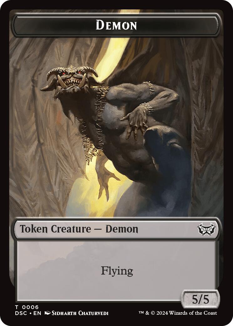 Demon // Bird Double-Sided Token [Duskmourn: House of Horror Commander Tokens] | Chromatic Games