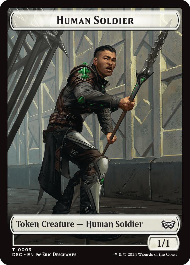 Human soldier // Scarecrow Double-Sided Token [Duskmourn: House of Horror Commander Tokens] | Chromatic Games