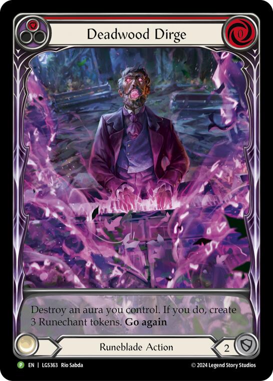 Deadwood Dirge (Red) (Extended Art) [LGS363] (Promo)  Rainbow Foil | Chromatic Games