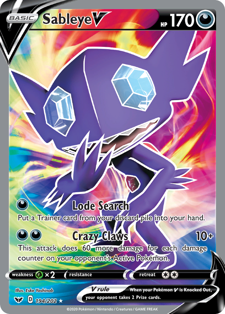 Sableye V (194/202) [Sword & Shield: Base Set] | Chromatic Games