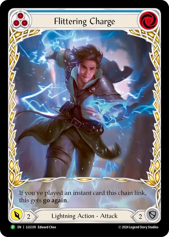Flittering Charge (Blue) (Extended Art) [LGS339] (Promo)  Rainbow Foil | Chromatic Games
