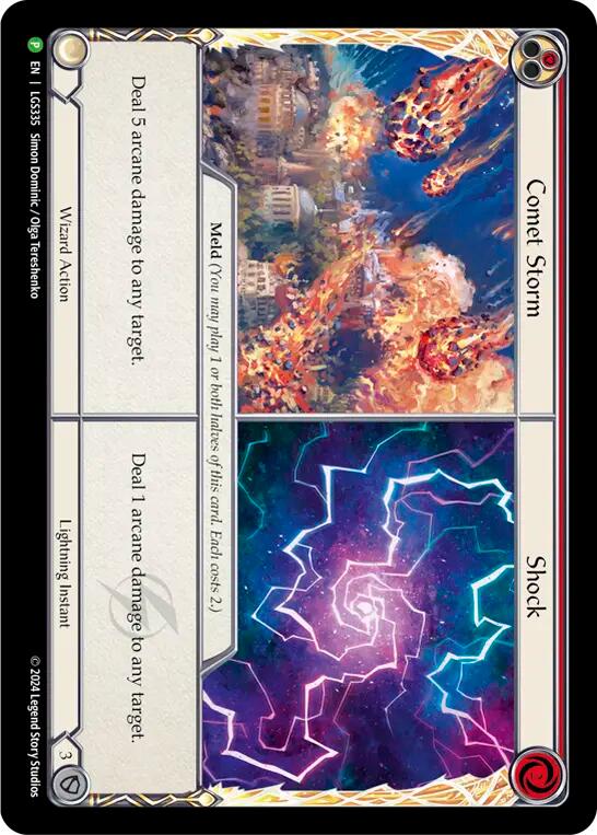 Comet Storm // Shock [LGS335] (Promo)  Cold Foil | Chromatic Games