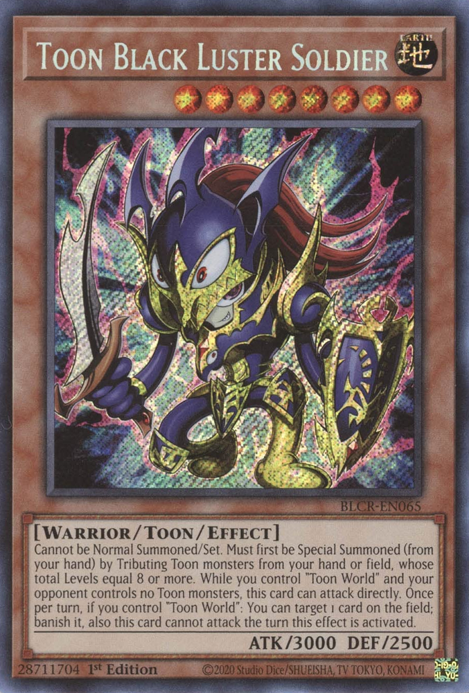 Toon Black Luster Soldier [BLCR-EN065] Secret Rare | Chromatic Games