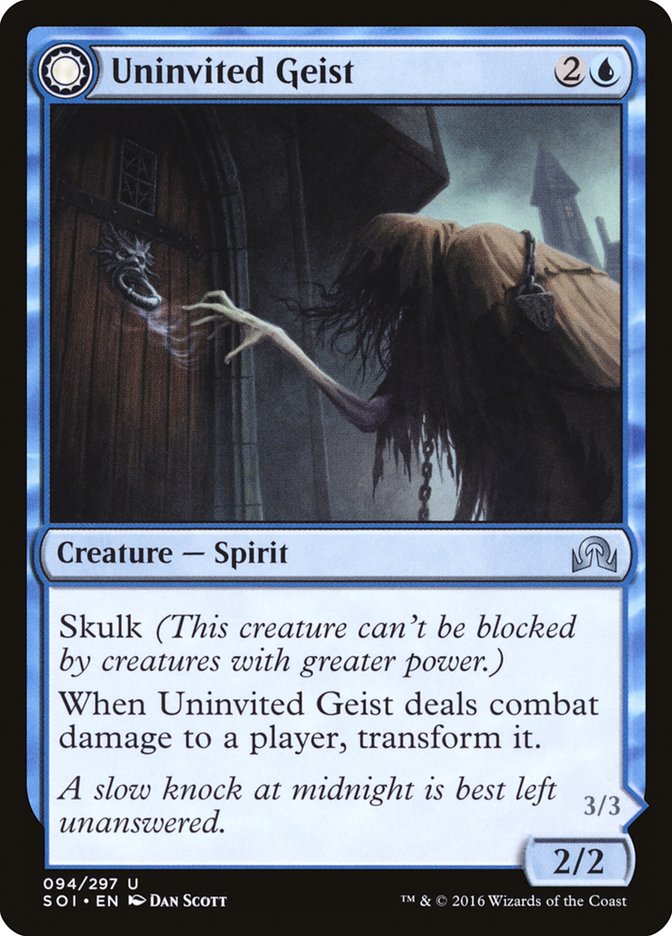 Uninvited Geist // Unimpeded Trespasser 94/297 (Shadows over Innistrad)  | Chromatic Games