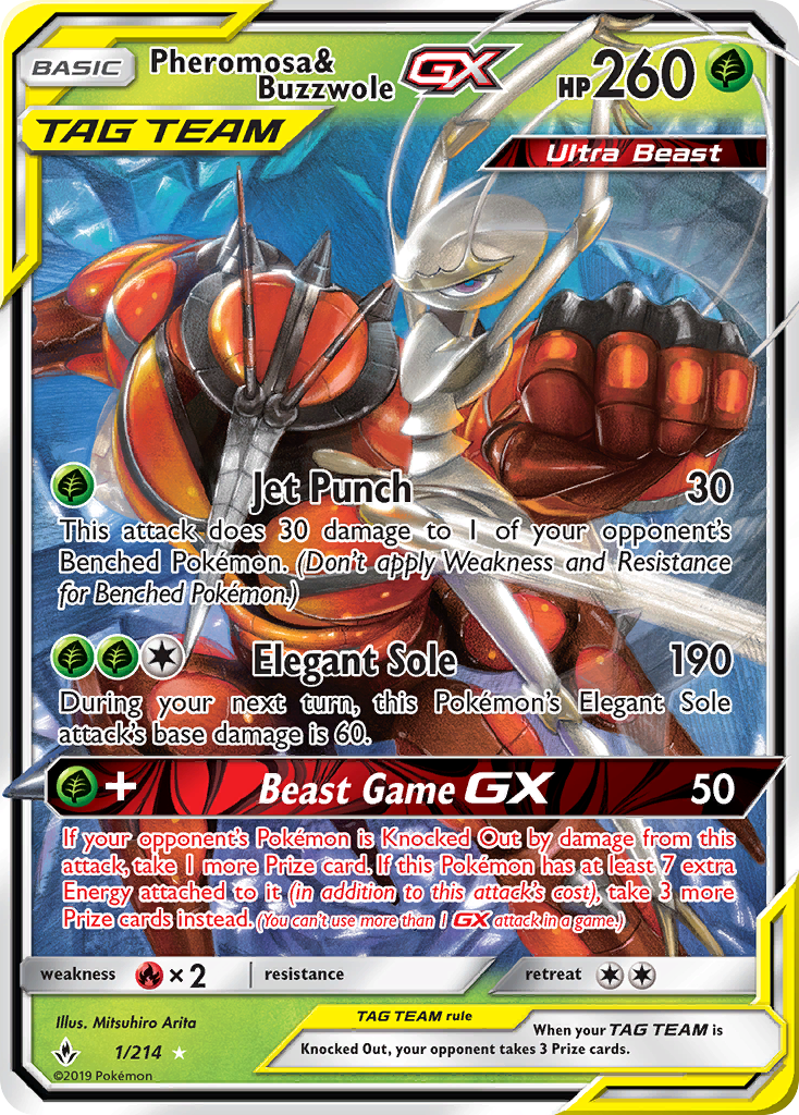Pheromosa & Buzzwole GX (1/214) [Sun & Moon: Unbroken Bonds] | Chromatic Games