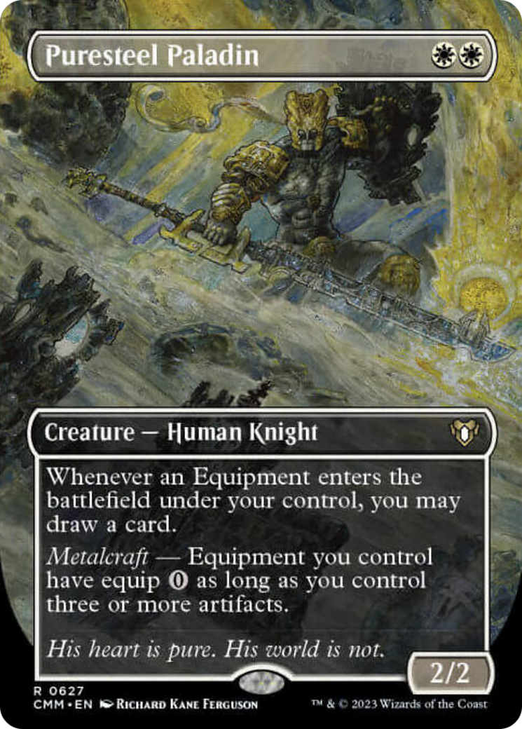 Puresteel Paladin (Borderless Alternate Art) [Commander Masters] | Chromatic Games