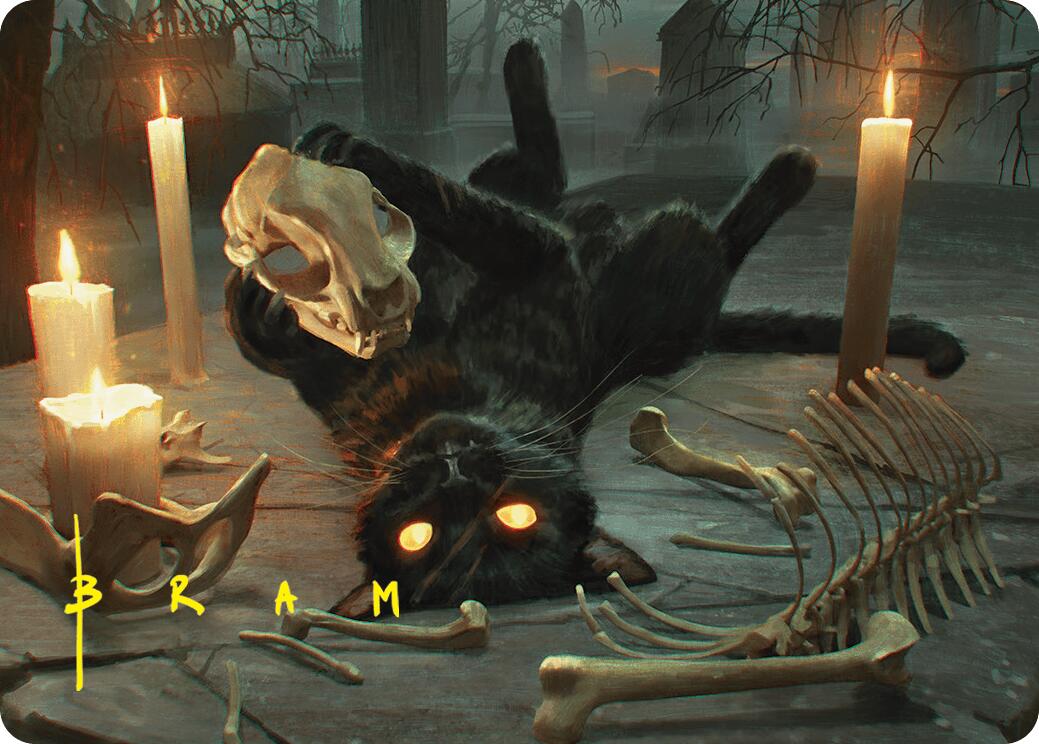 Nine-Lives Familiar Art Card (8/54) (Gold-Stamped Signature) [Foundations Art Series] | Chromatic Games