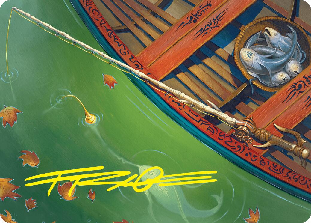Fishing Pole Art Card (18/54) (Gold-Stamped Signature) [Foundations Art Series] | Chromatic Games